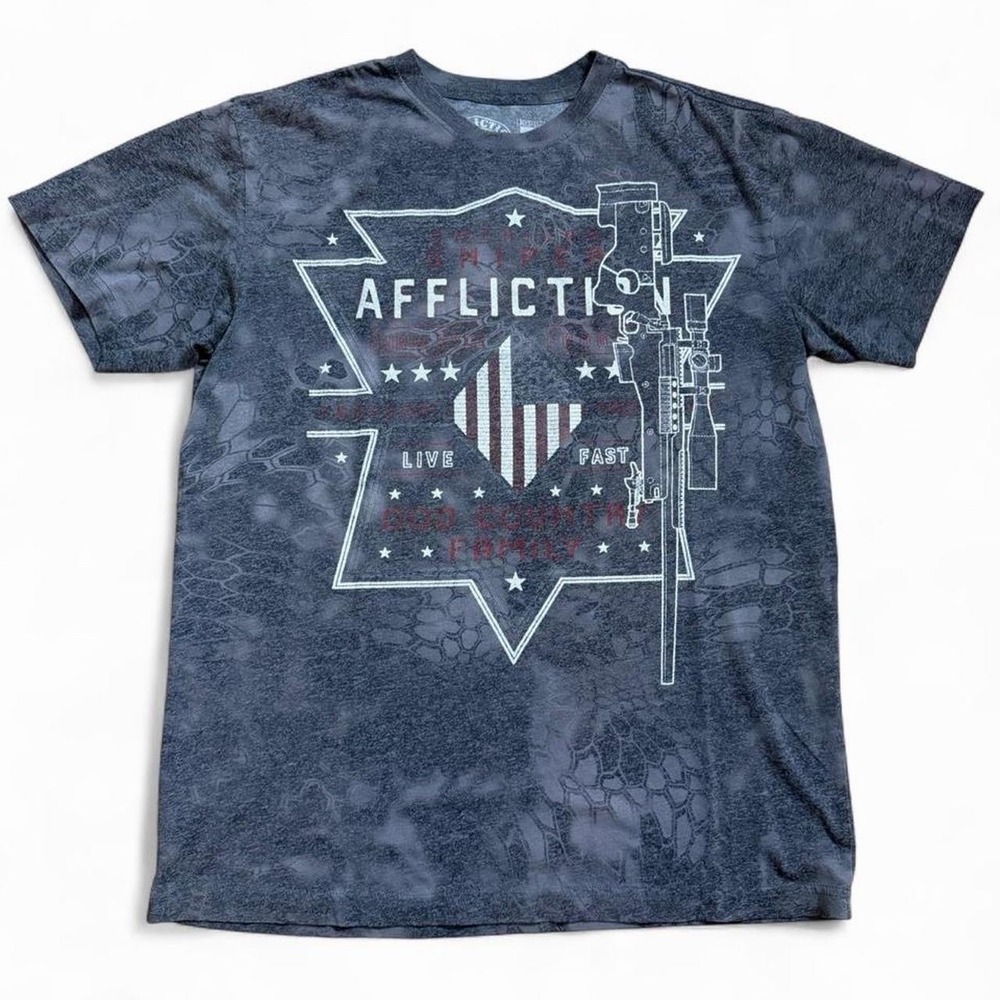 Affliction Chris Kyle American Sniper T-Shirt Men's Size Medium Y2K 2000s USA